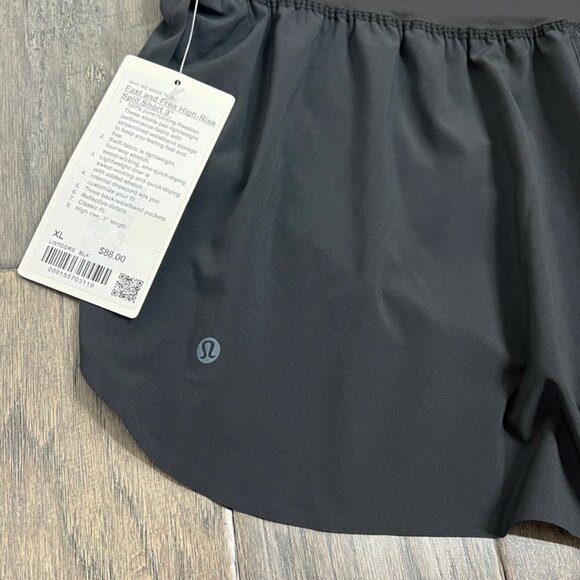 Lululemon NWT Fast and Free High-Rise Classic-Fit Split Short 3" Black - Picture 3 of 8